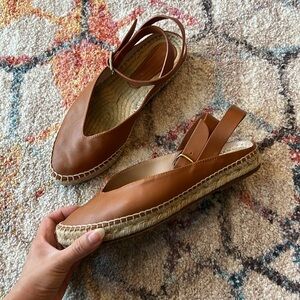 STUART WEITZMAN Toga Ankle Strap Espadrilles in Cognac - 8